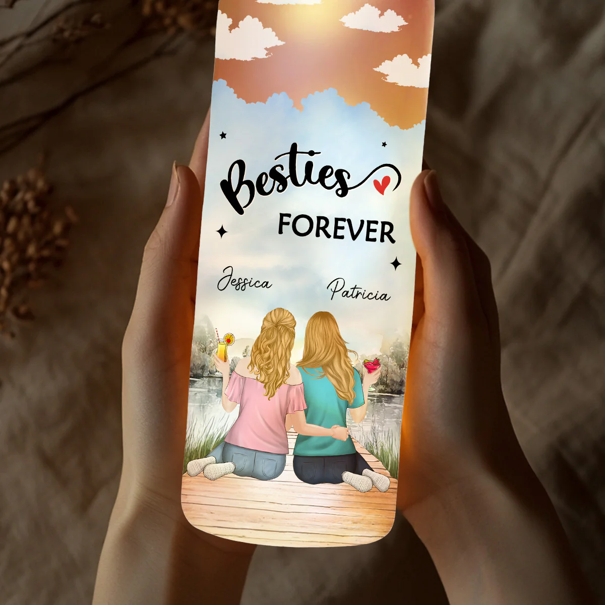 Our Friendship Is Endless - Personalized Custom Bottle Lamp - Image 3