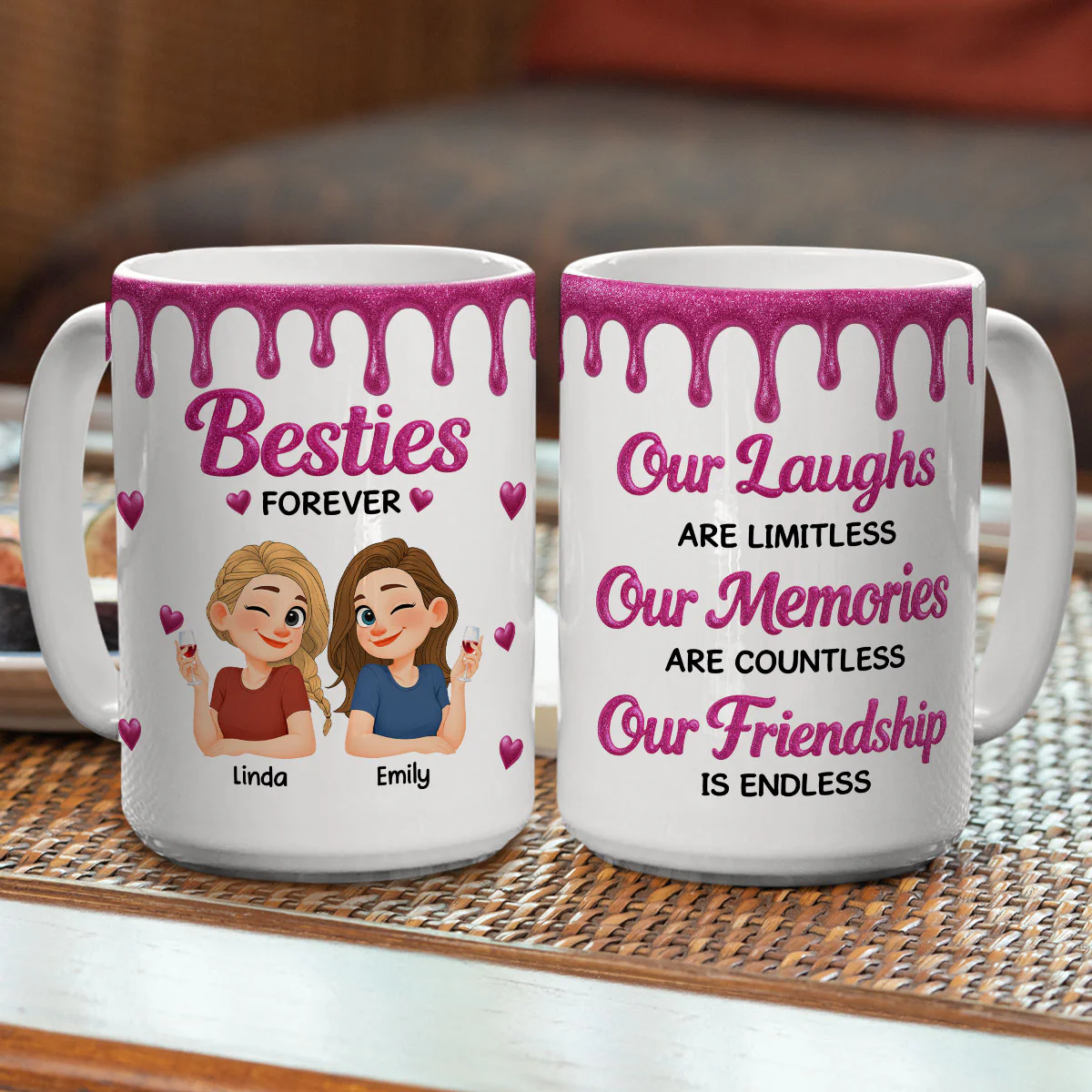 Our Friendship Is Endless - Personalized Custom Coffee Mug - Image 3