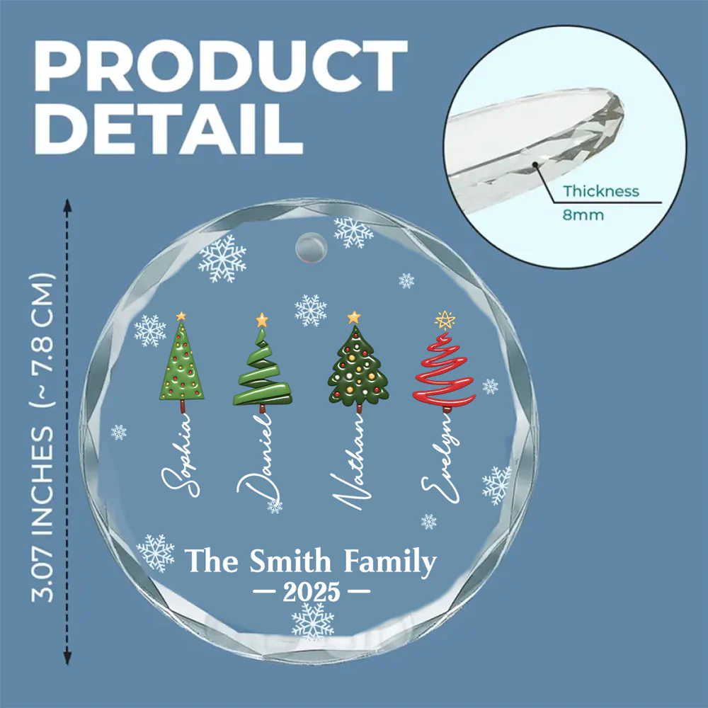 Our Friendship Is Forever - Personalized Custom Glass Ornament - Image 6