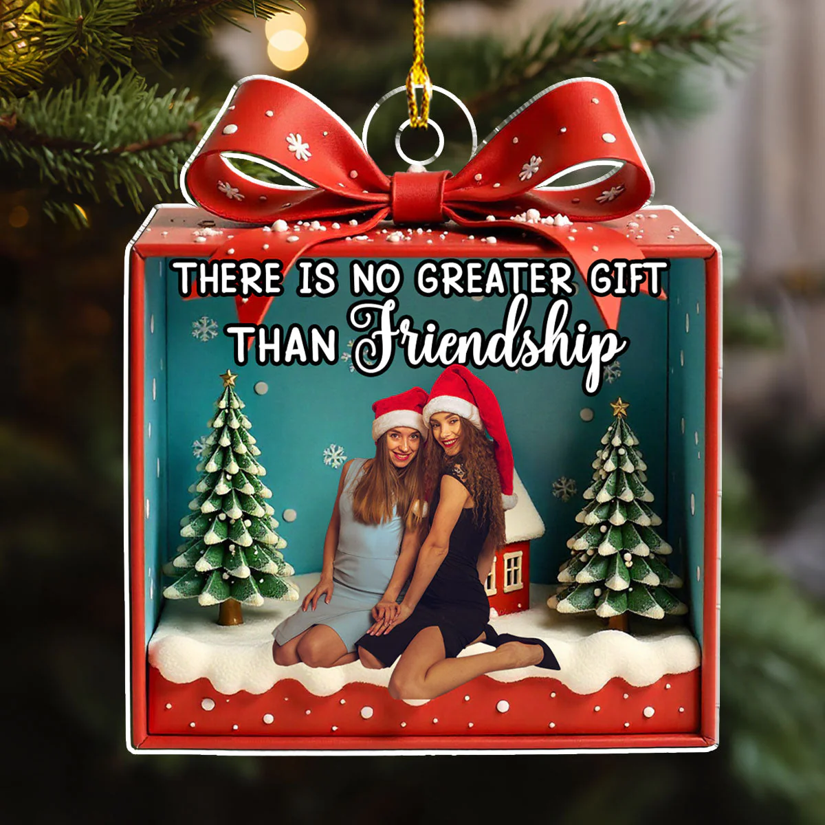 Our Friendship Photo - Personalized Custom Acrylic Ornament - Image 3