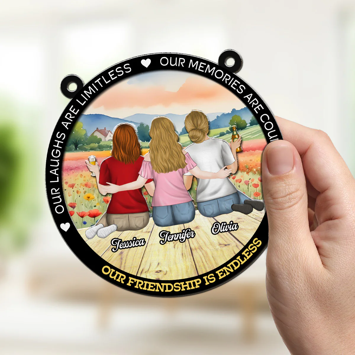 Our Laughs Are Limitless - Personalized Custom Suncatcher - Image 2