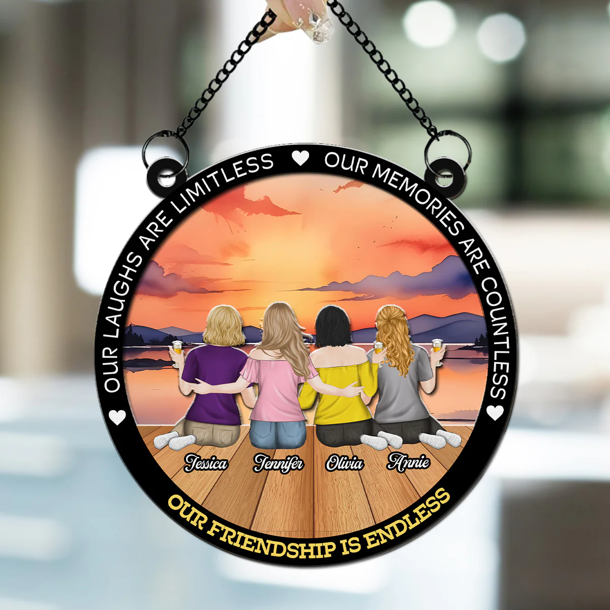 Our Laughs Are Limitless - Personalized Custom Suncatcher - Image 3