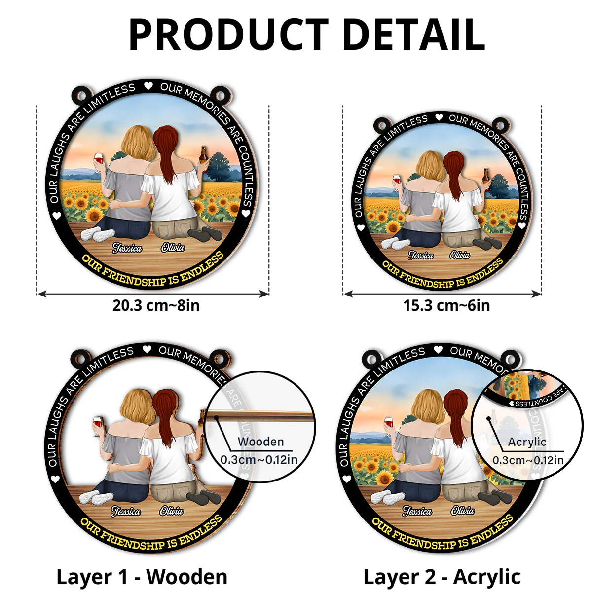 Our Laughs Are Limitless - Personalized Custom Suncatcher - Image 4