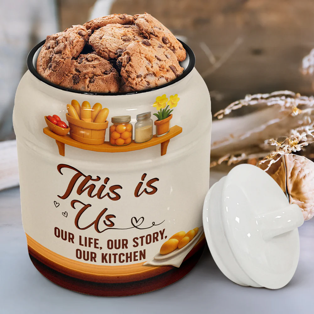 Our Life Our Story Our Kitchen - Personalized Custom Ceramic Jar - Image 2