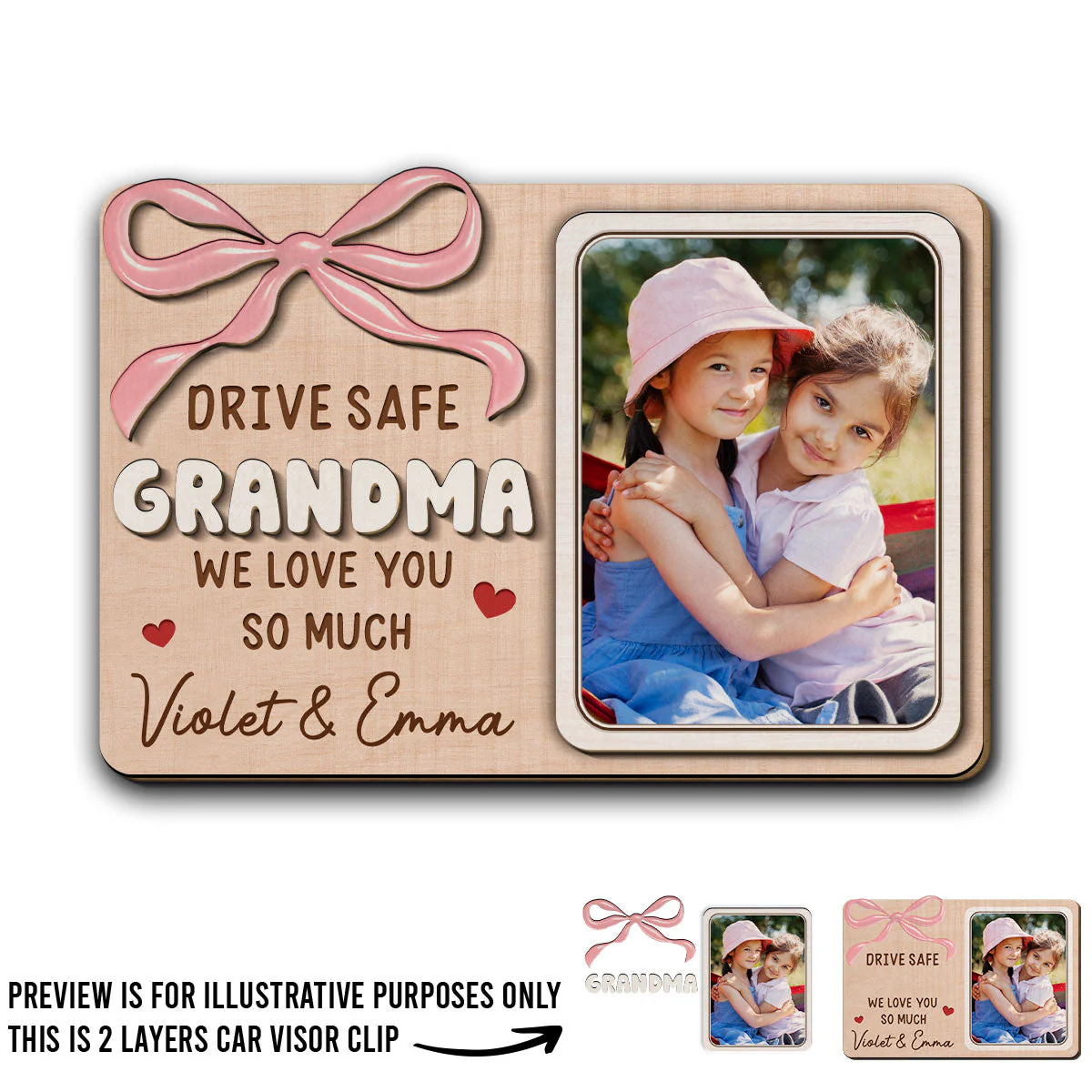 Our Love In A Frame - Personalized Custom Car Visor Clip - Image 2
