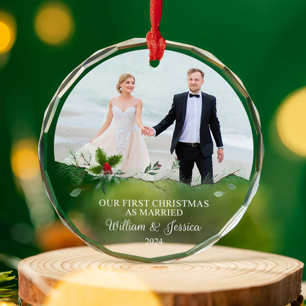Our Love - Personalized Custom Glass Ornament - Image 4
