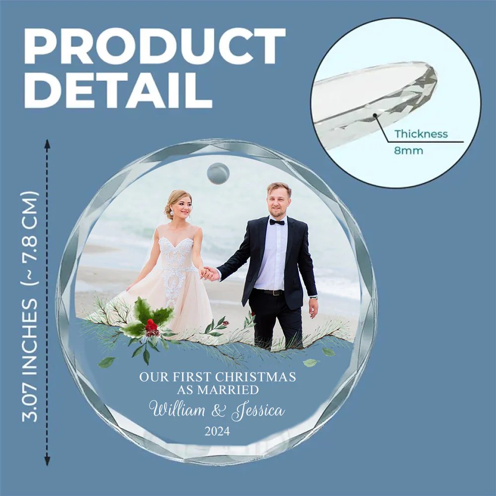 Our Love - Personalized Custom Glass Ornament - Image 5