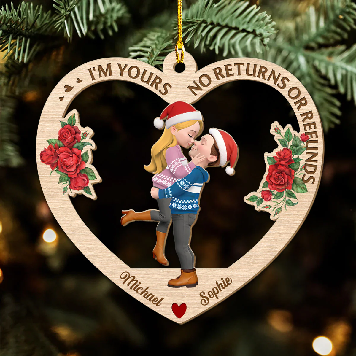 Our Love Story Ornament - Personalized Custom Wood Ornament - Image 4