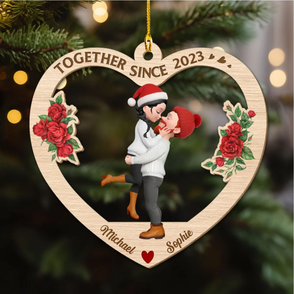 Our Love Story Ornament - Personalized Custom Wood Ornament - Image 6