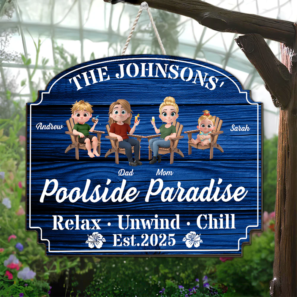 Our Poolside Paradise - Personalized Custom Wood Sign - Image 2