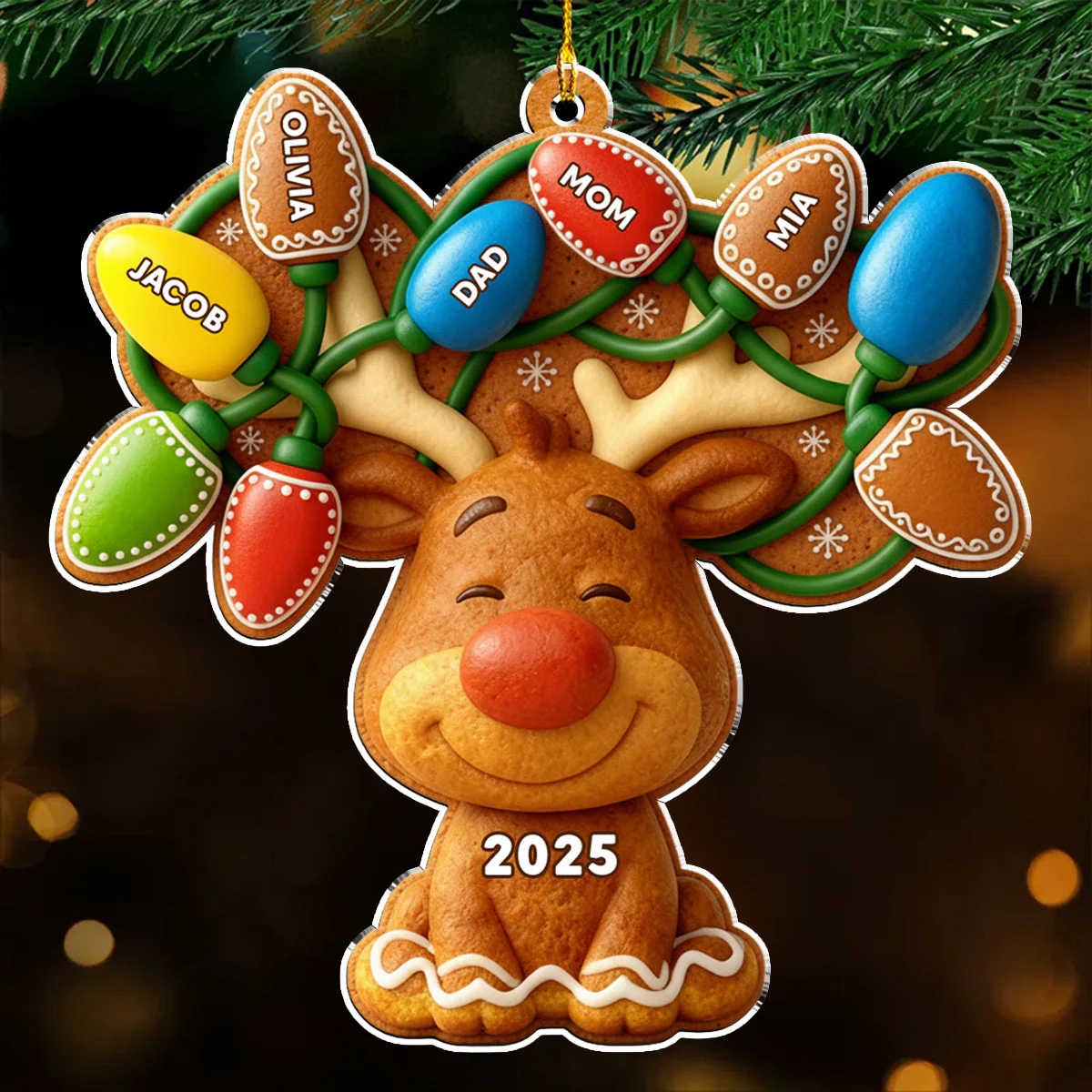 Our Reindeer Crew - Personalized Custom Acrylic Ornament - Image 2