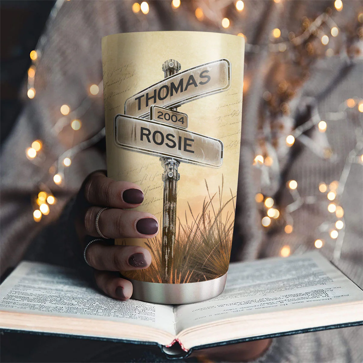 Our Road Of Love - Personalized Custom Tumbler - Image 2