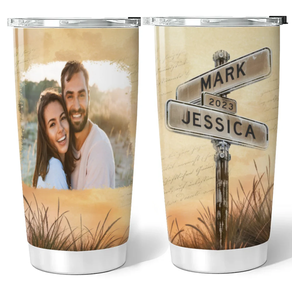 Our Road Of Love - Personalized Custom Tumbler - Image 6