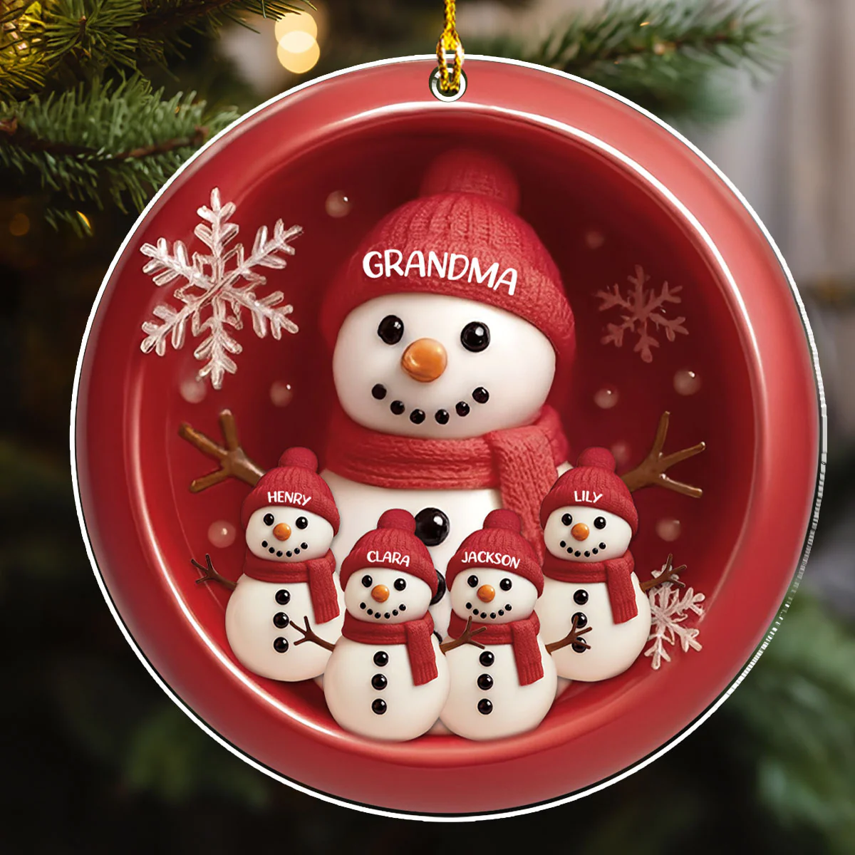 Our Snowman Grandma - Personalized Custom Acrylic Ornament