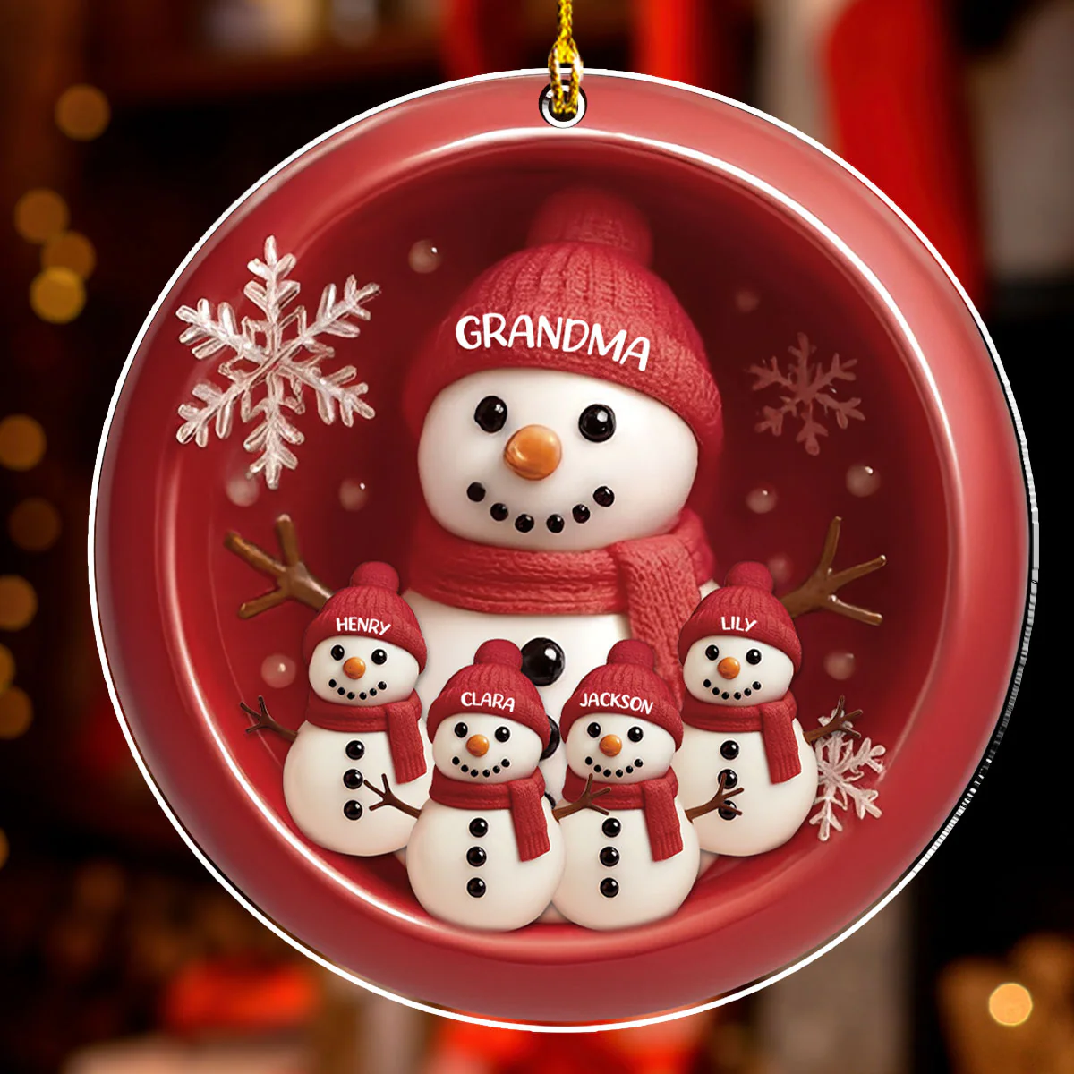 Our Snowman Grandma - Personalized Custom Acrylic Ornament - Image 2
