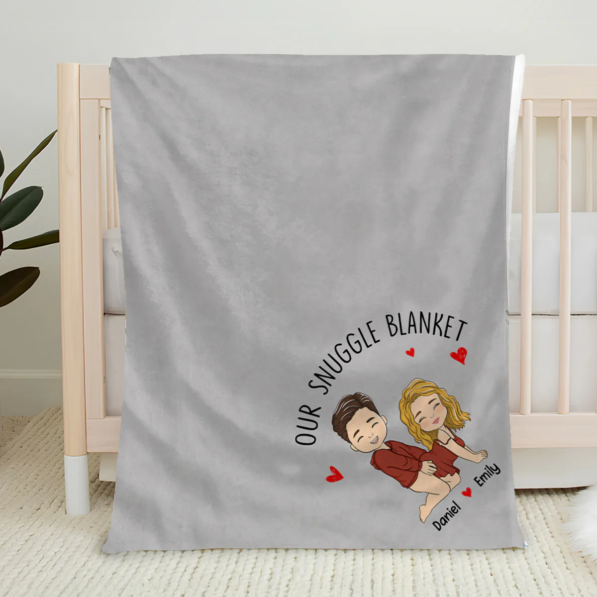 Our Snuggle Love Blanket - Personalized Custom Fleece Blanket - Image 5