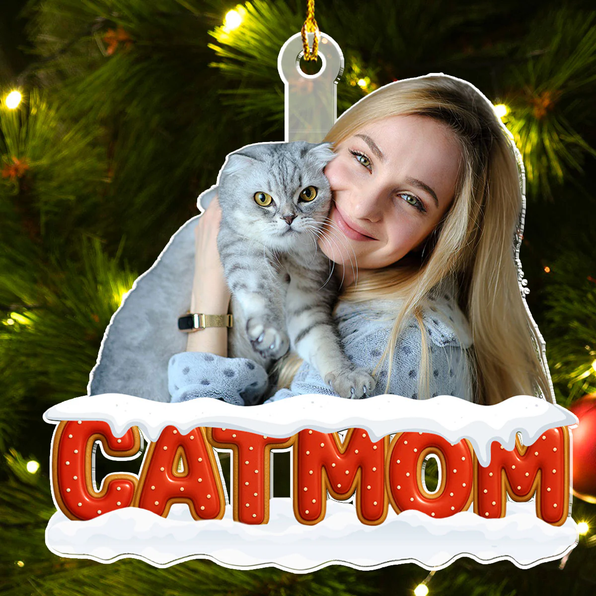 Our Unbroken Bond Cat Ver Photo - Personalized Custom 3D Effect Acrylic Ornament - Image 2