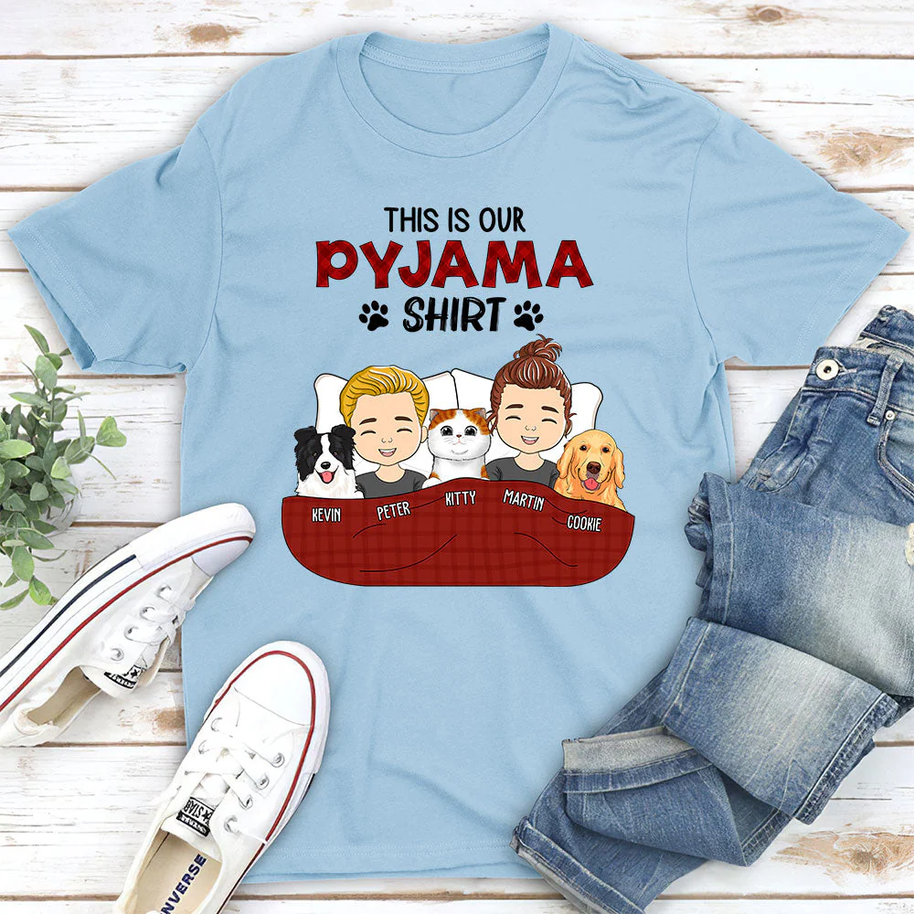 Pajama Shirt Couple Version 2 - Personalized Custom Unisex T-shirt - Image 6