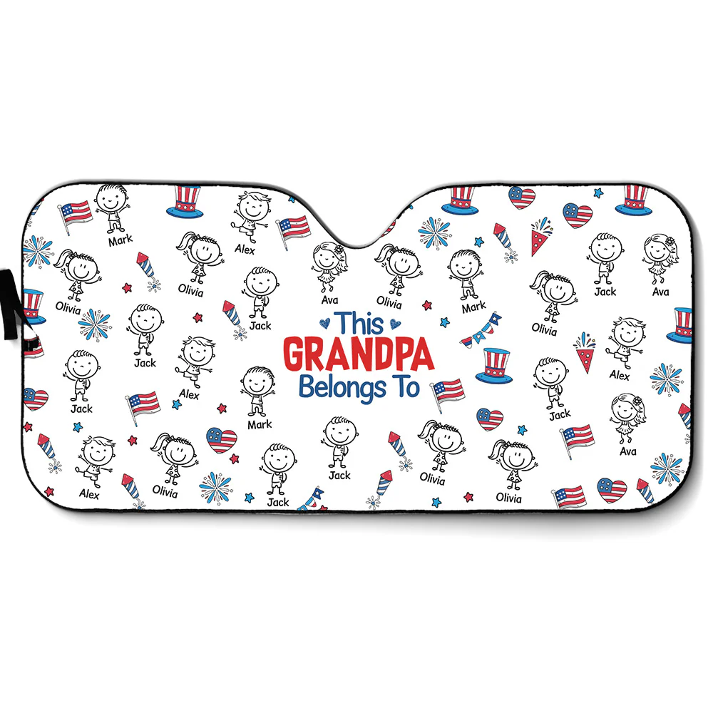 Papa America - Personalized Custom Car Sunshade
