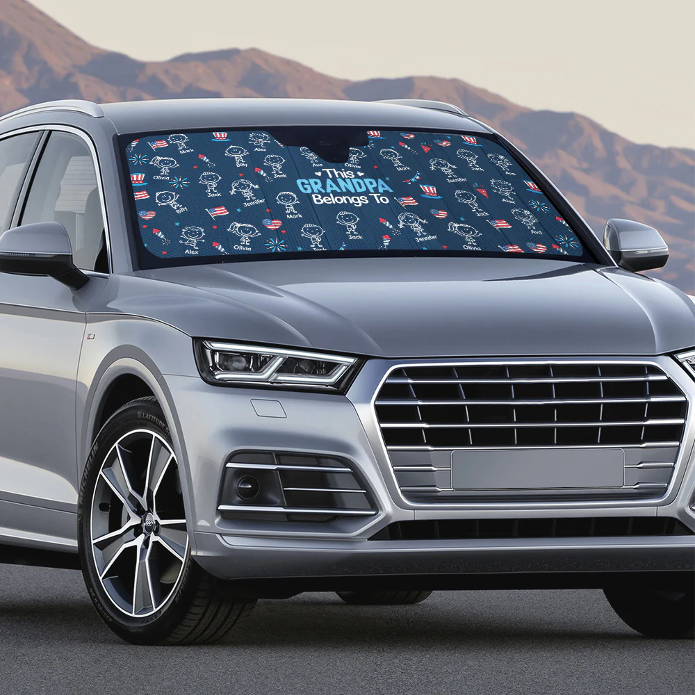 Papa America - Personalized Custom Car Sunshade - Image 2