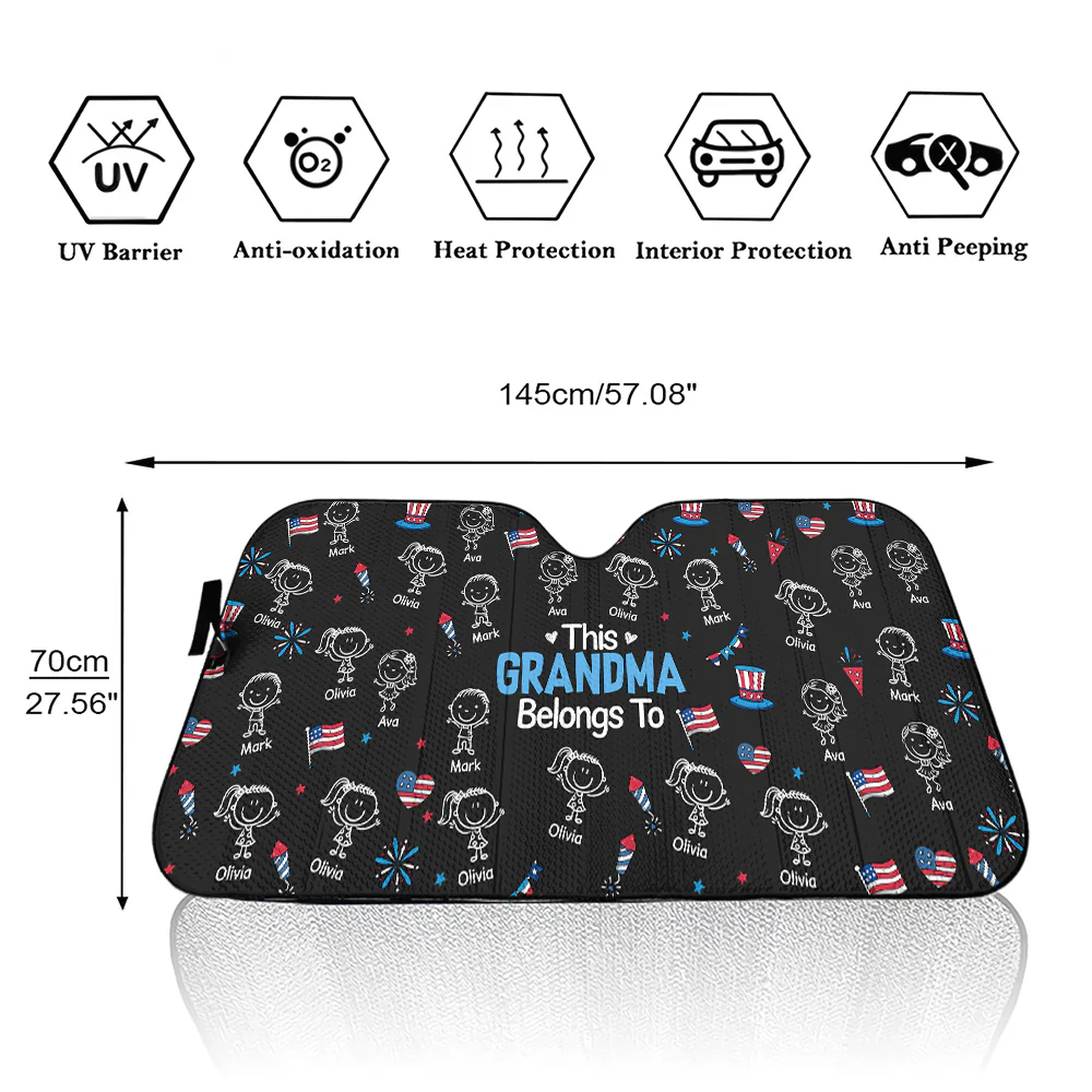 Papa America - Personalized Custom Car Sunshade - Image 5