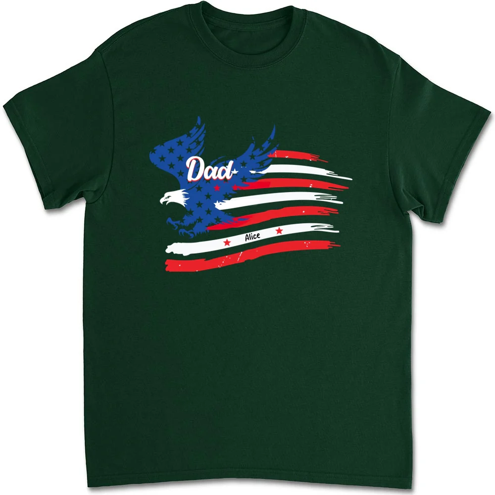 Papa American Flag - Personalized Custom Shirt - Image 8
