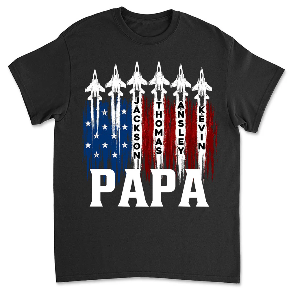 Papa American - Personalized Custom Shirt