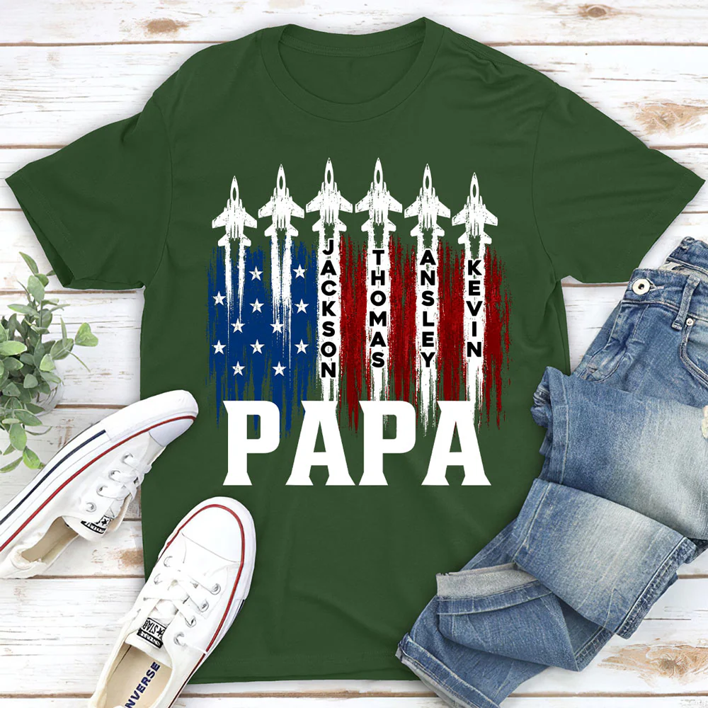 Papa American - Personalized Custom Shirt - Image 2