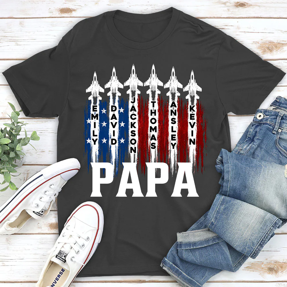 Papa American - Personalized Custom Shirt - Image 4