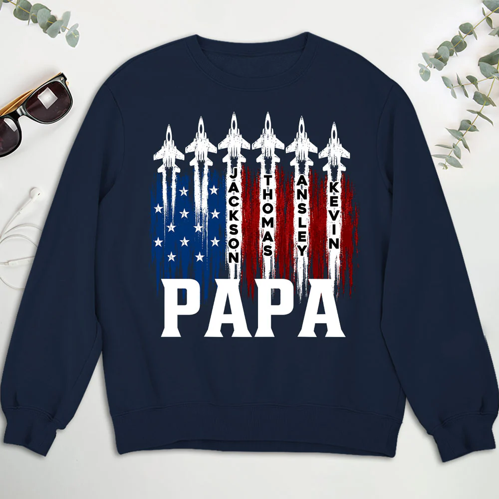 Papa American - Personalized Custom Shirt - Image 5