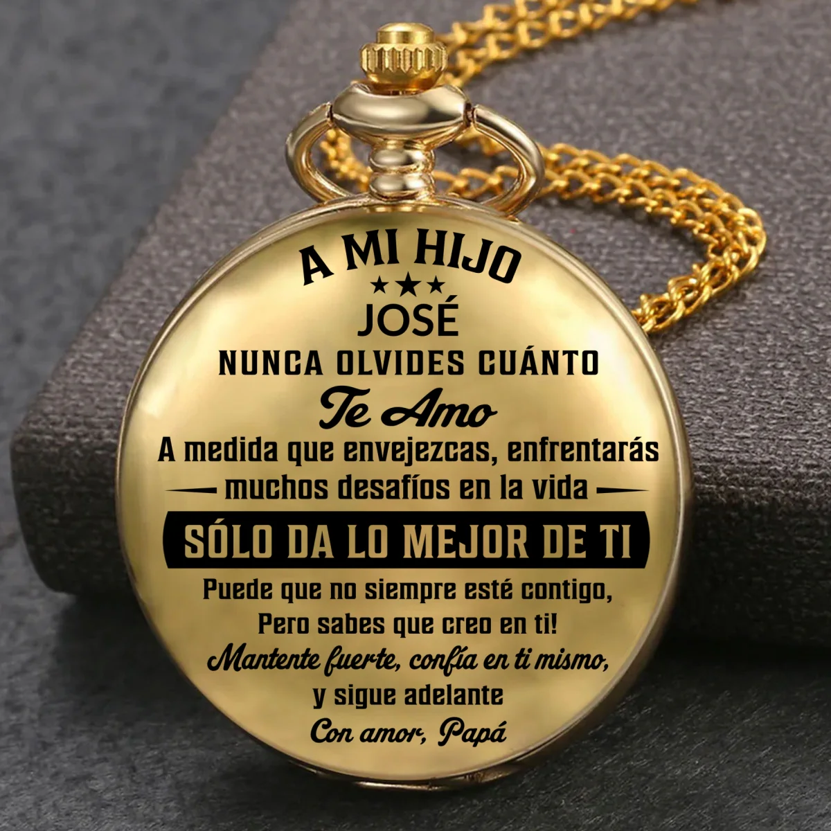 Para Mi Hijo Creo En Ti - Reloj De Bolsillo Personalizado A Medida - Image 7