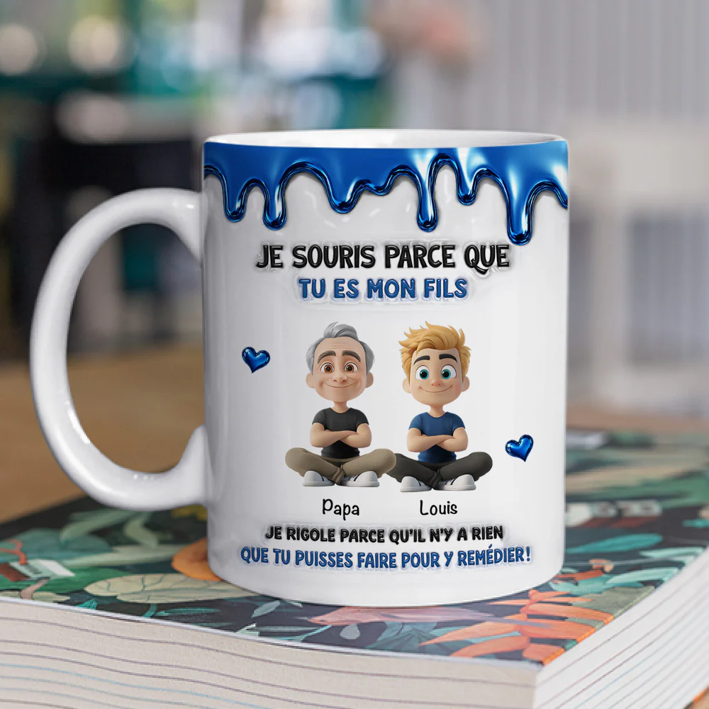 Parce Que Tu Es Mon Fils – Mug Personnalisé Avec Effet 3D Gonflé - Image 2