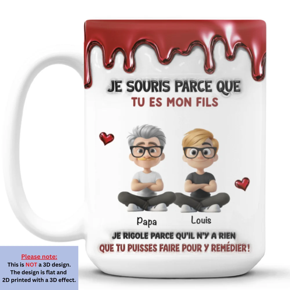 Parce Que Tu Es Mon Fils – Mug Personnalisé Avec Effet 3D Gonflé - Image 8