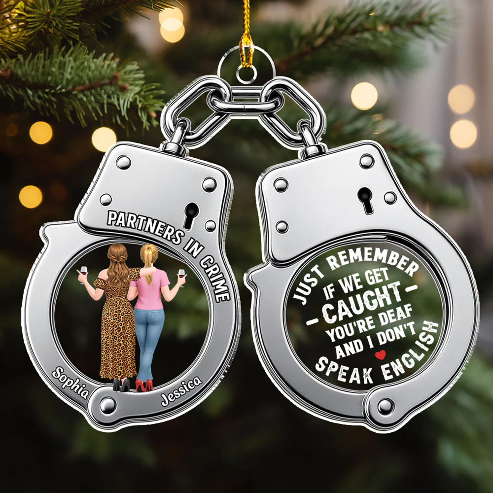 Partners In Crime Bestie - Personalized Custom Acrylic Ornament
