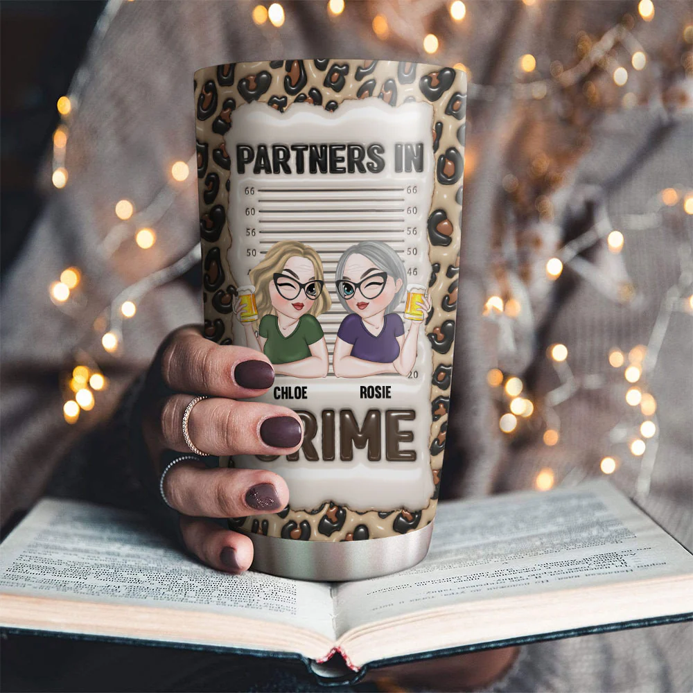 Partners In Crime - Personalized Custom 3D Inflated Effect Tumbler - Image 2