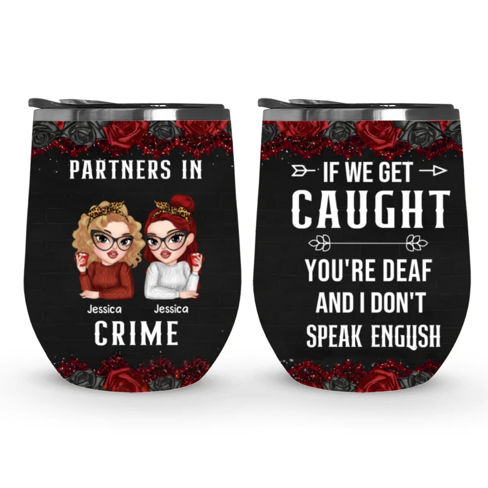 Partners In Crime - Personalized Custom Wine Tumbler - Image 6