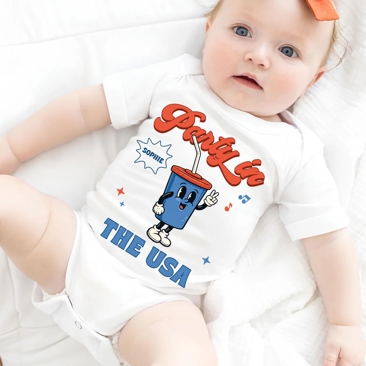 Party In USA - Personalized Custom Baby Onesie - Image 2