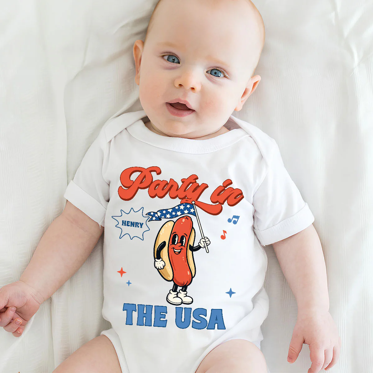 Party In USA - Personalized Custom Baby Onesie - Image 3