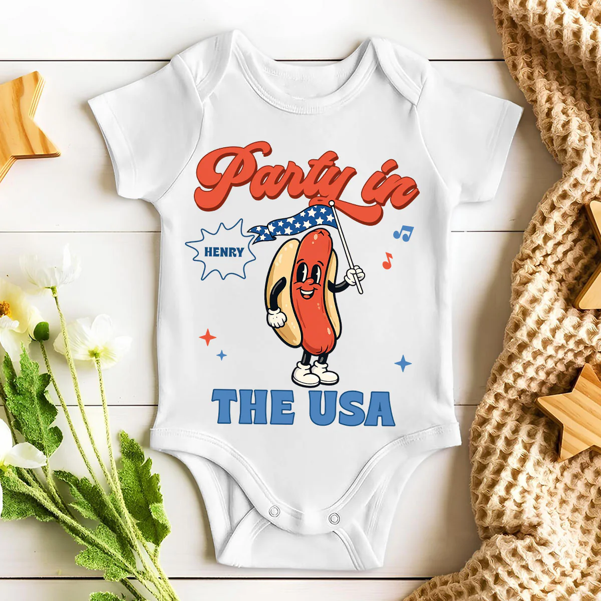 Party In USA - Personalized Custom Baby Onesie - Image 4