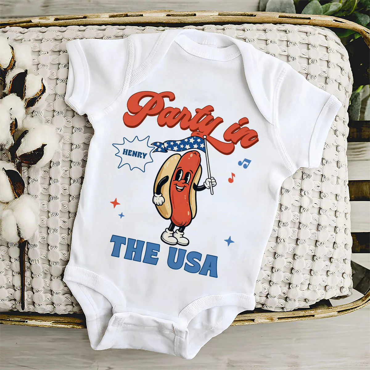 Party In USA - Personalized Custom Baby Onesie - Image 5