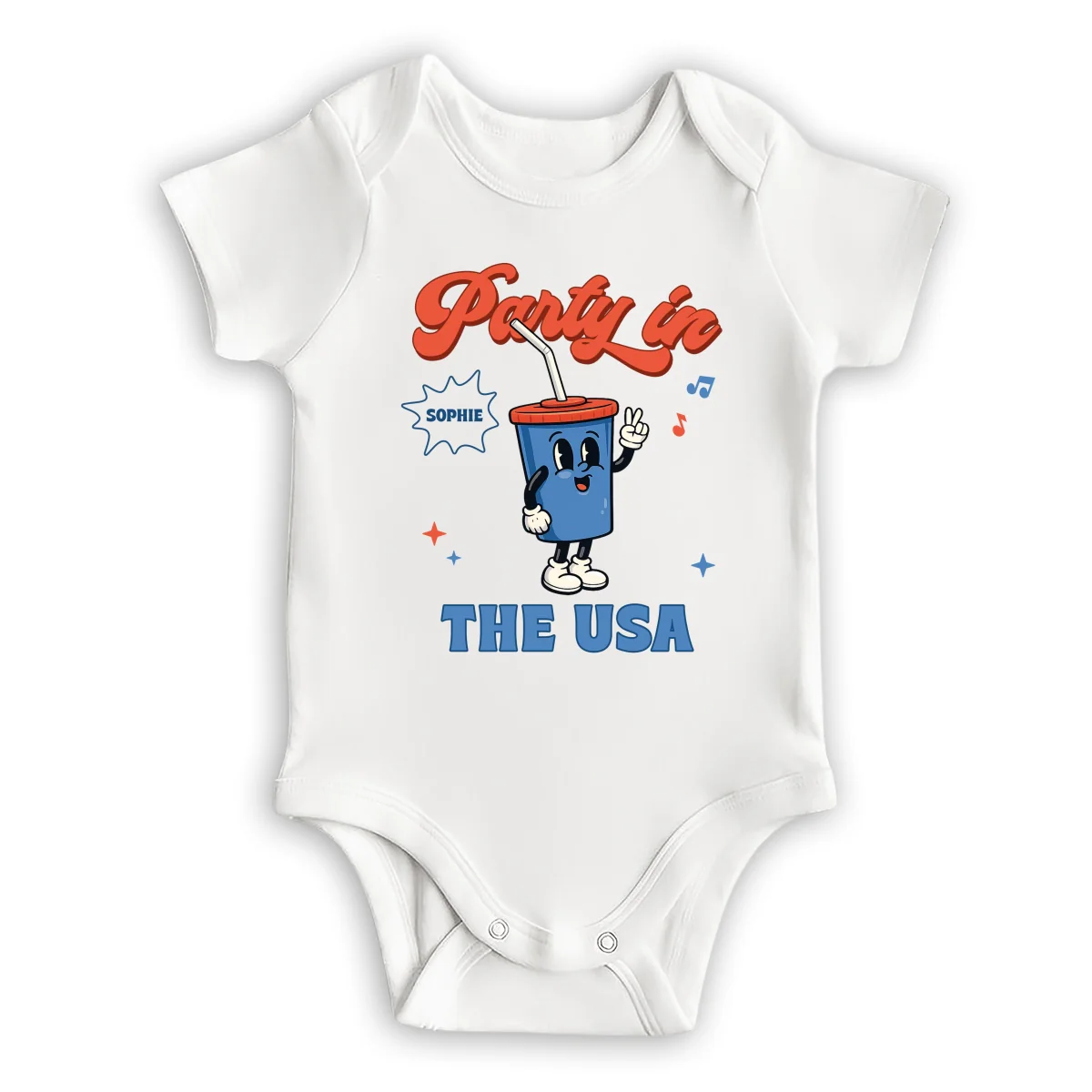 Party In USA - Personalized Custom Baby Onesie - Image 6
