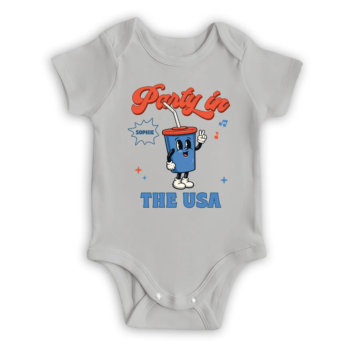 Party In USA - Personalized Custom Baby Onesie - Image 7