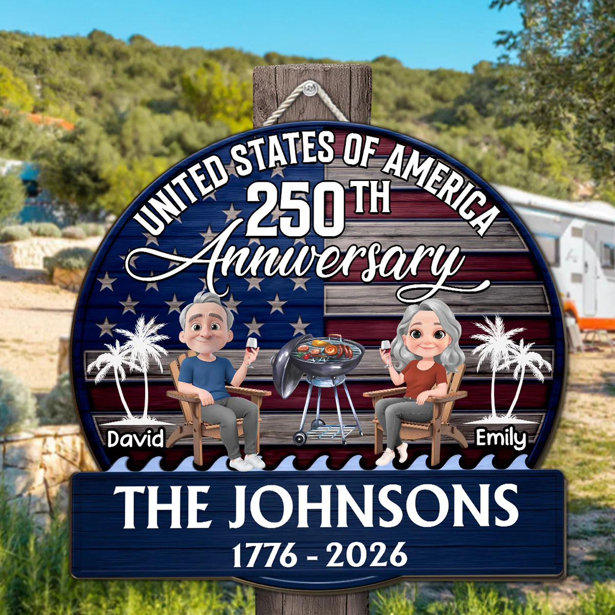 Patriotic Patio Vibes - Personalized Custom Wood Sign - Image 2