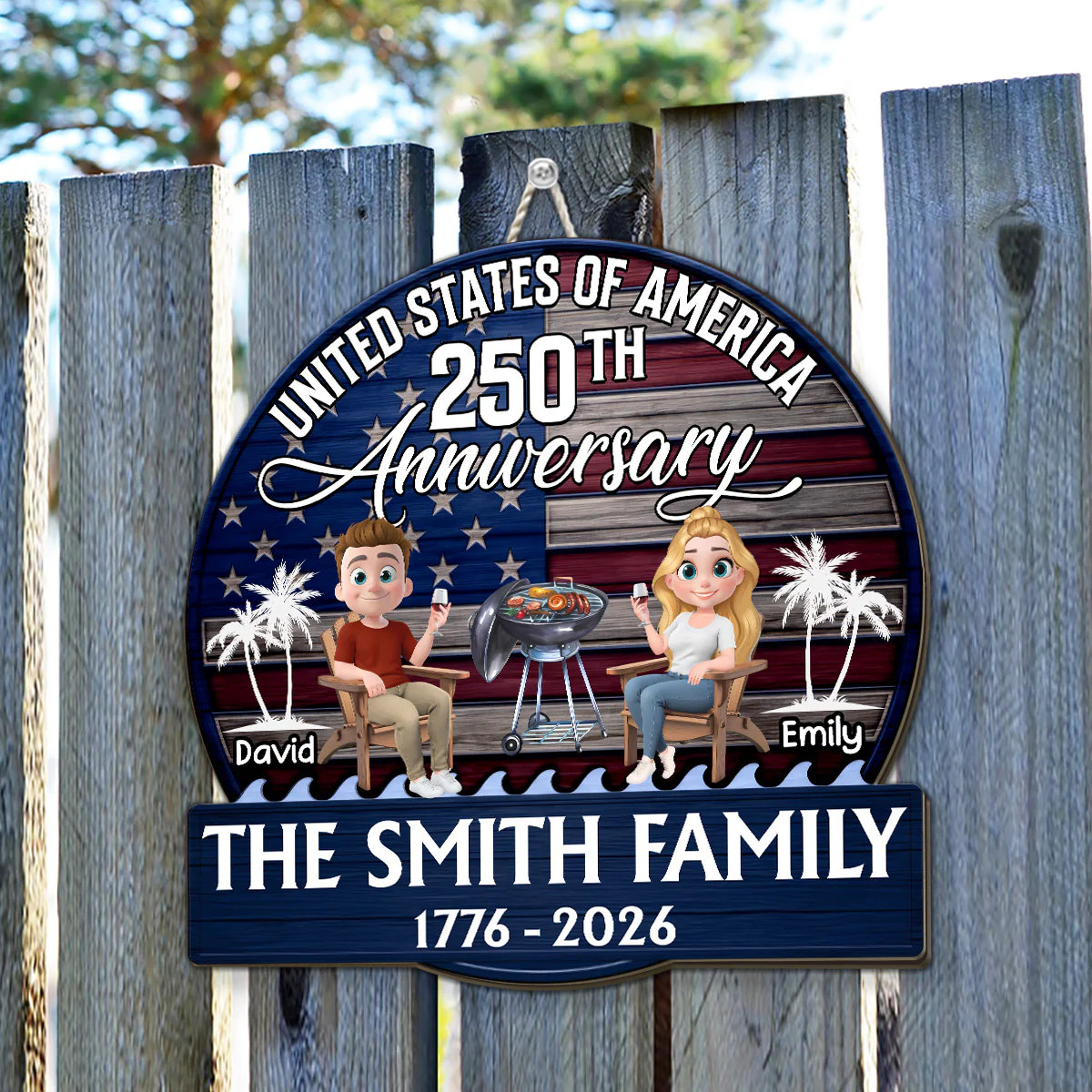 Patriotic Patio Vibes - Personalized Custom Wood Sign - Image 5