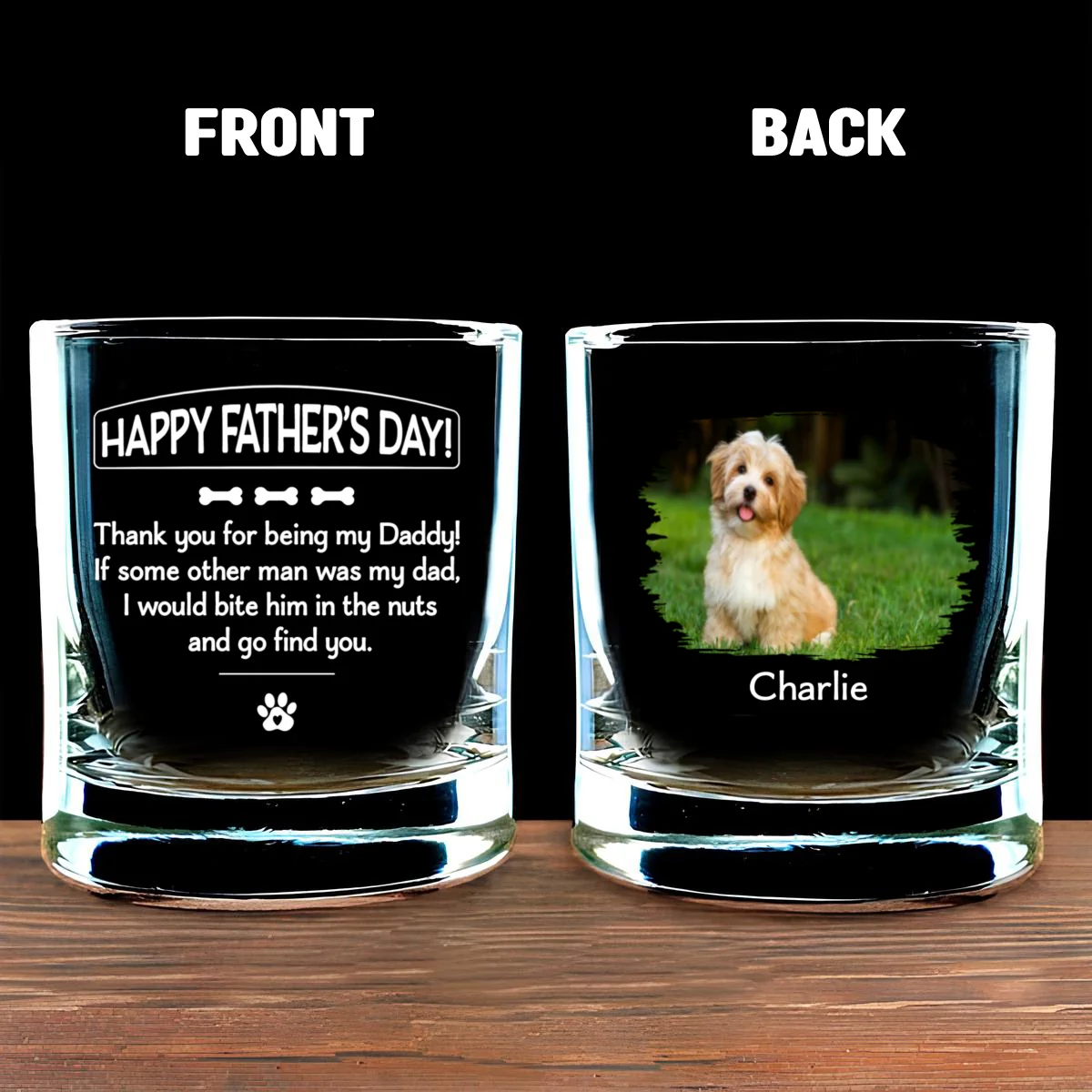 Pawsitively Lucky To Bark Photo - Personalized Custom Whiskey Glass - Image 5
