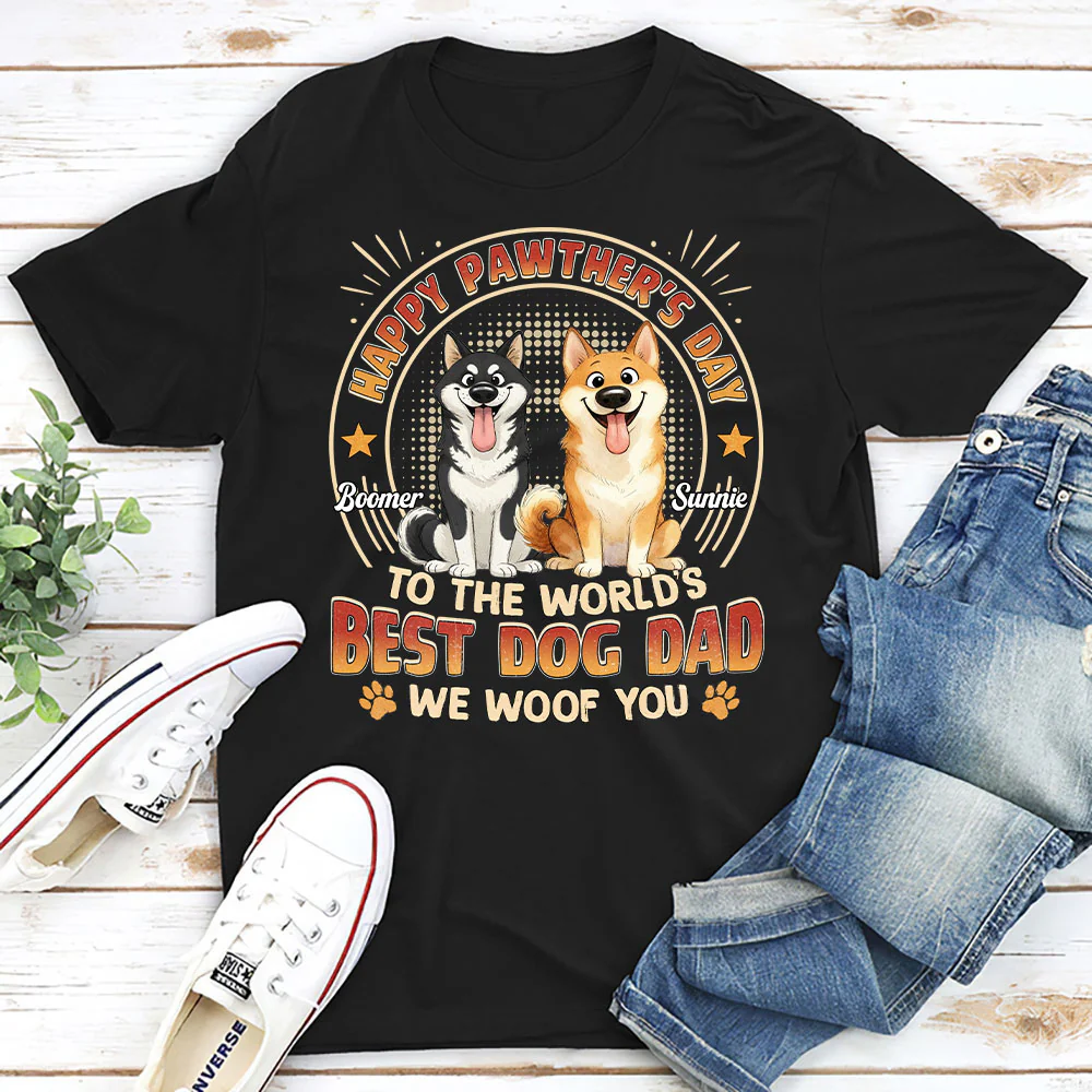 Pawther Day With Dog Dad - Personalized Custom Shirt - Image 2