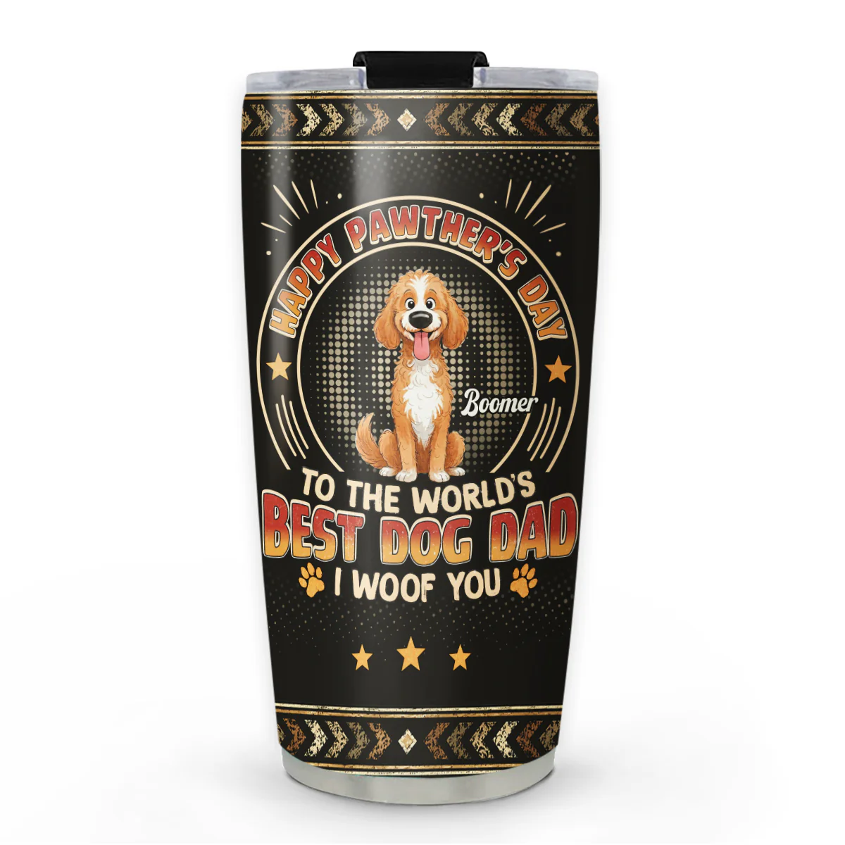 Pawther Day With Dog Dad - Personalized Custom Tumbler