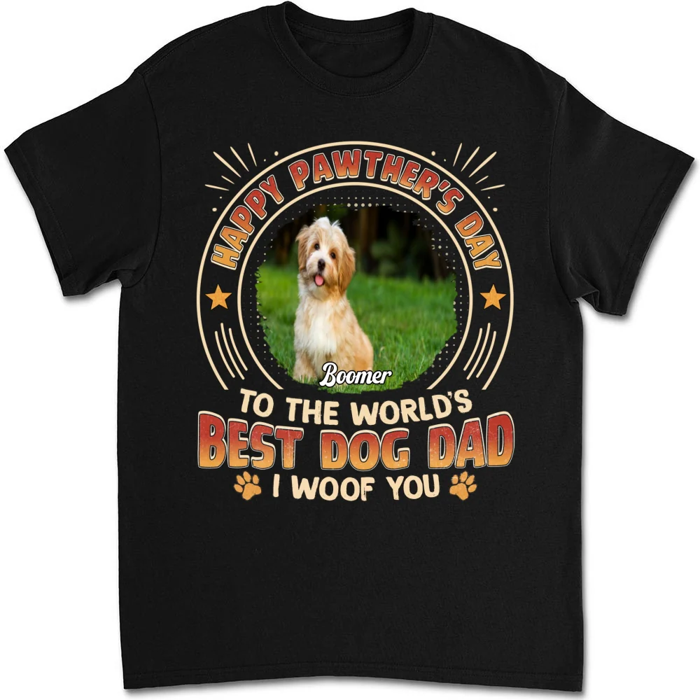Pawther Day With Dog Dad Photo - Personalized Custom Shirt - Image 7