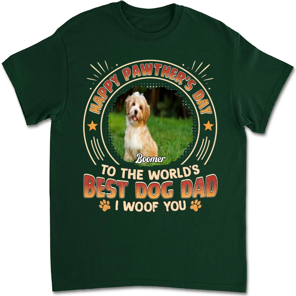Pawther Day With Dog Dad Photo - Personalized Custom Shirt - Image 9