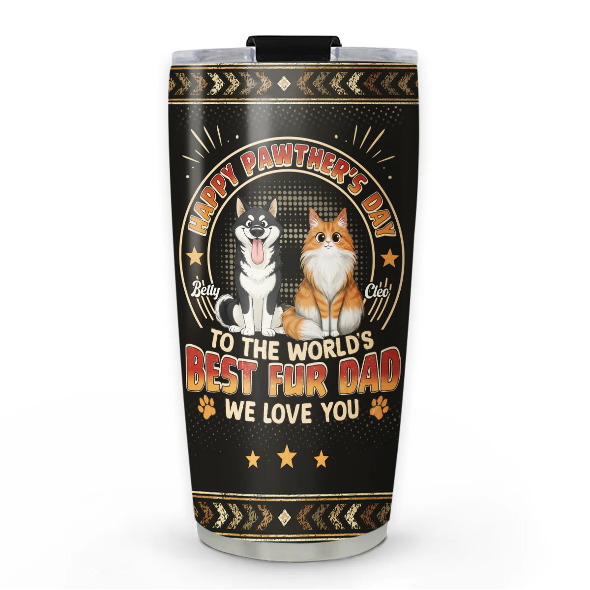 Pawther Day With Pet Dad - Personalized Custom Tumbler